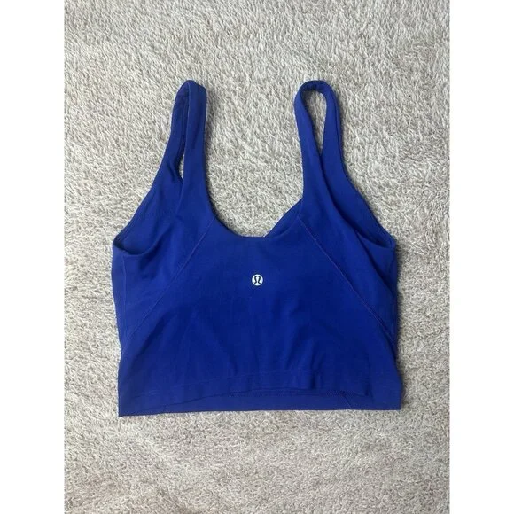 Lululemon Align Tank Top Riverside Blue Size 6 Nulu Yoga Workout Bra - Picture 4 of 10